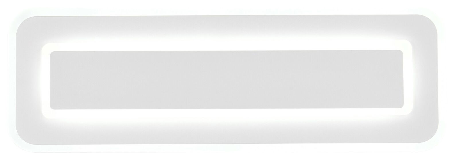 Rechteckige LED-Deckenleuchte in Weiß, Ansicht von unten