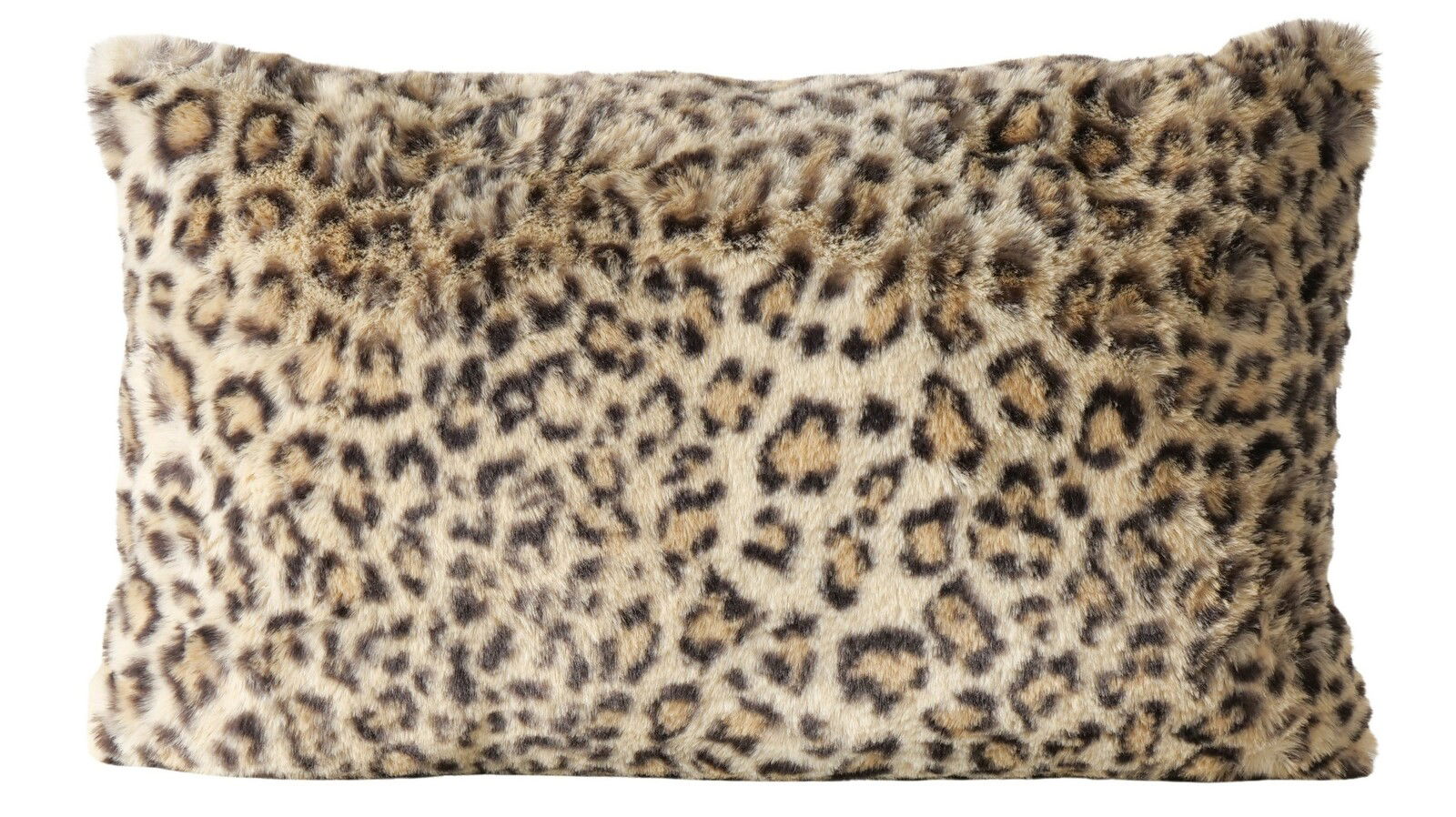 Kissen mit Leopardenmuster aus Plüsch, Vorderansicht