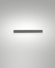 Moderne LED-Außenwandleuchte in rechteckiger Form, frontal betrachtet, mit gleichmäßiger Lichtverteilung.
