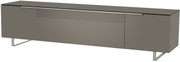 Modernes XL TV-Lowboard in grauer Farbe, seitliche Perspektive