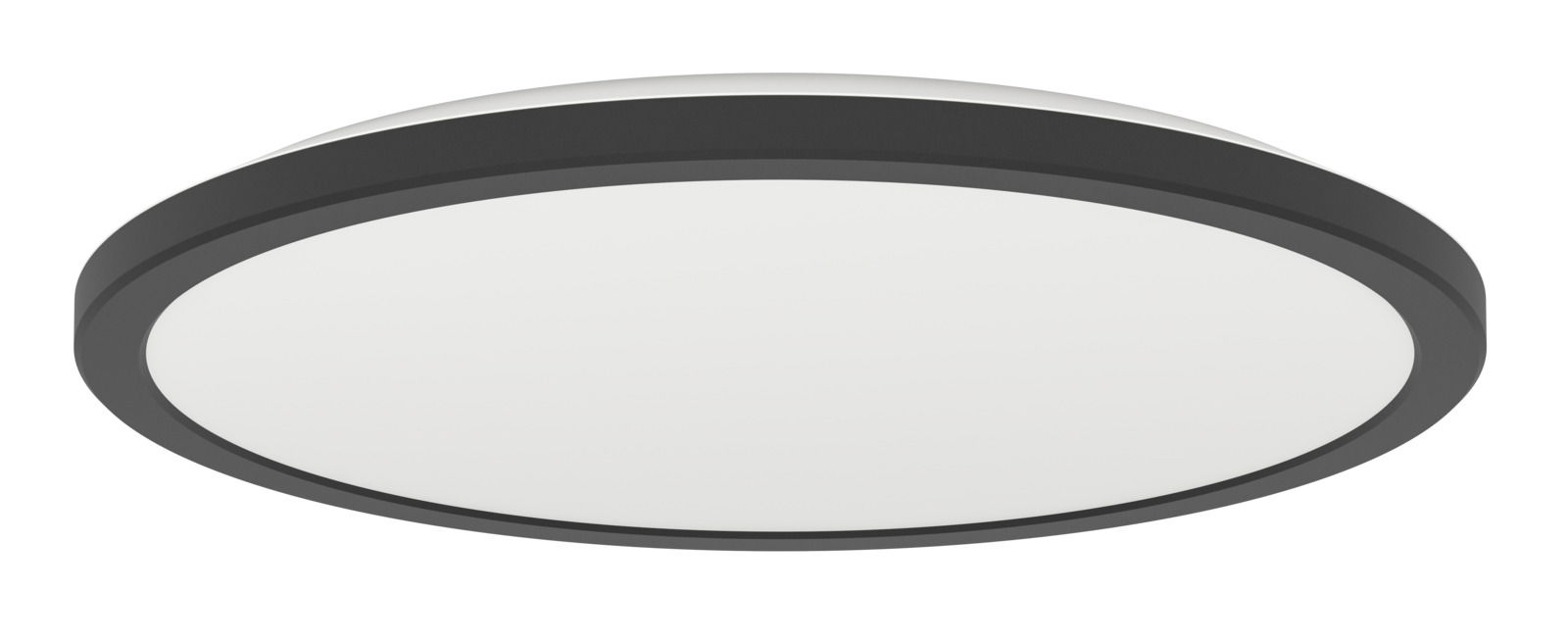 Moderne LED-Deckenleuchte ROVITO-Z in schwarzem Gehäuse, seitliche Perspektive