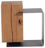 Beistelltisch aus Holz und Metall, seitliche Perspektive