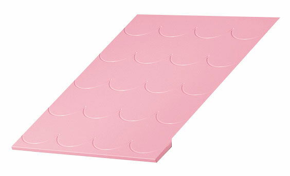 Rosa Dachschindel in schräger Perspektive mit gewelltem Muster