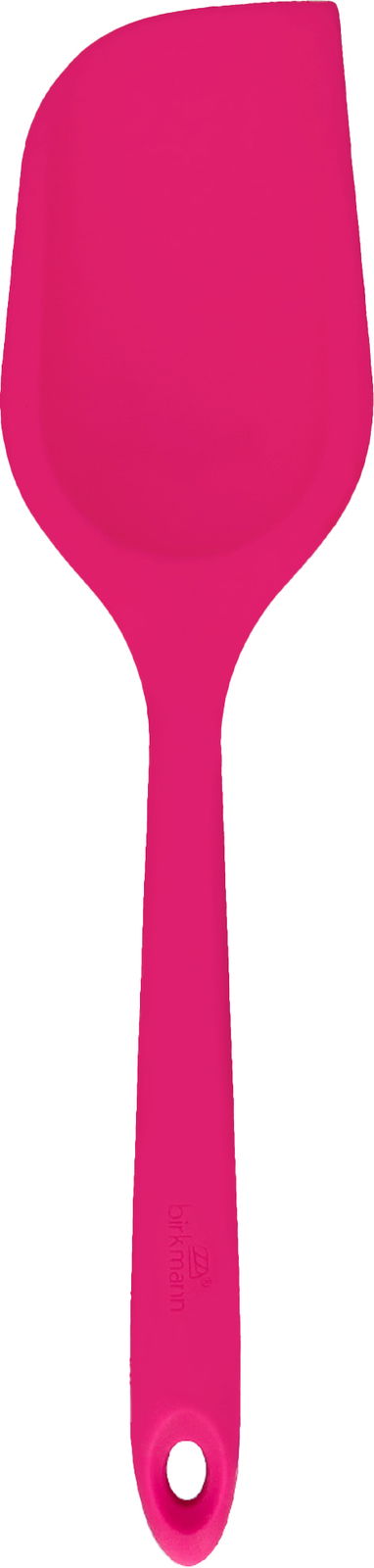 Pinkfarbener Silikonlöffel aus der Vogelperspektive