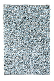 Badteppich in Grau und Blau mit strukturierter Oberfläche, Draufsicht