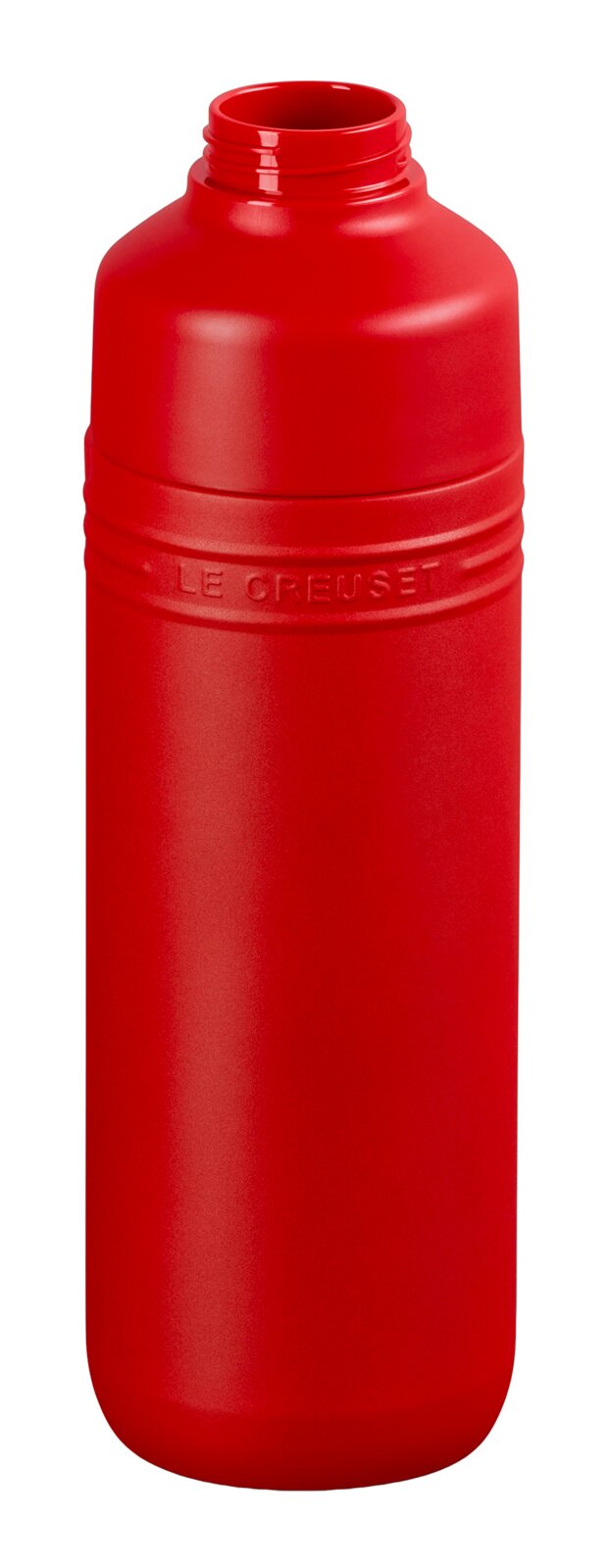 Rode plastic drinkfles, 1 liter, vooraanzicht