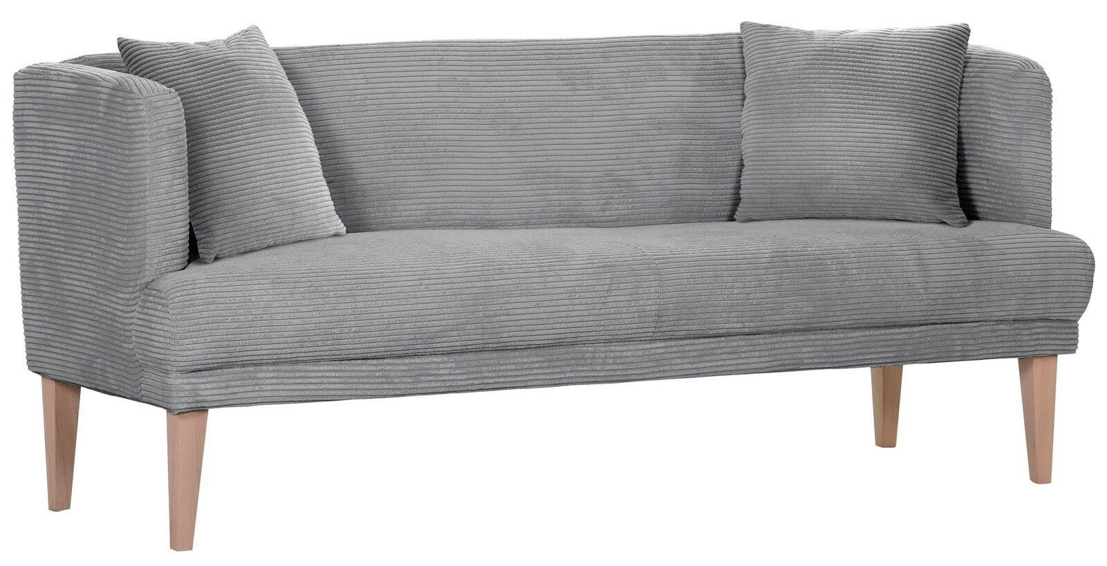 Z2 Speisesofa 2,5-sitzig FREDERICO Graues Speisesofa 2,5-sitzig mit zwei Kissen, Vorderansicht