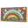 Holz-Regenbogen-Spielzeug in einer bunten Verpackung, seitliche Perspektive