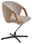 Johann Jakob Drehstuhl LUCIANO Moderner Drehstuhl mit beigem Stoffbezug, Holzarmlehnen und schwarzem Metallfuß, seitliche Perspektive