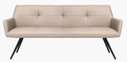 Beige Bank mit schwarzem Metallgestell, Frontalansicht