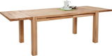 Holzesstisch mit ausziehbarer Platte, seitliche Perspektive