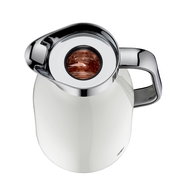 Isolierkanne 1l aus der Vogelperspektive mit glänzendem Chromdeckel und Griff.