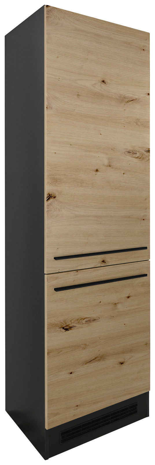 Yourkitchen Kühlschrankumbau JAZZ Kühlschrankumbau mit Holzfront, seitliche Perspektive