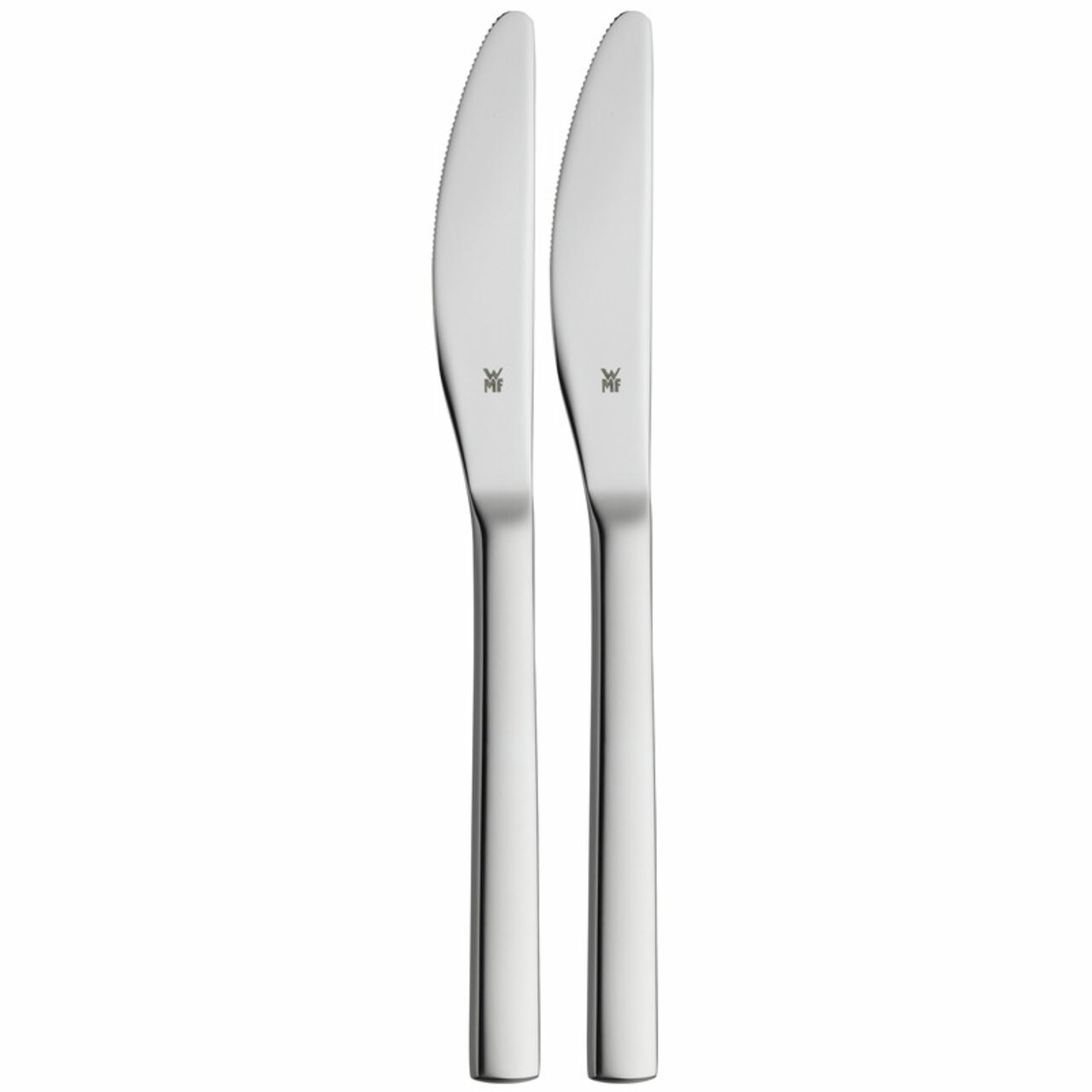 Zwei elegante Obstmesser aus Edelstahl im Set, frontal abgebildet.