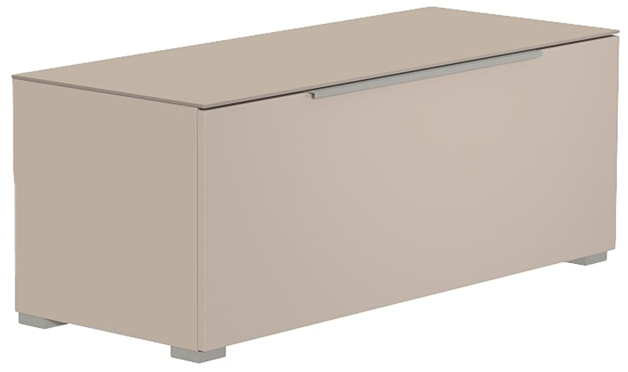 Beige tv-lowboard met strak design, zijaanzicht