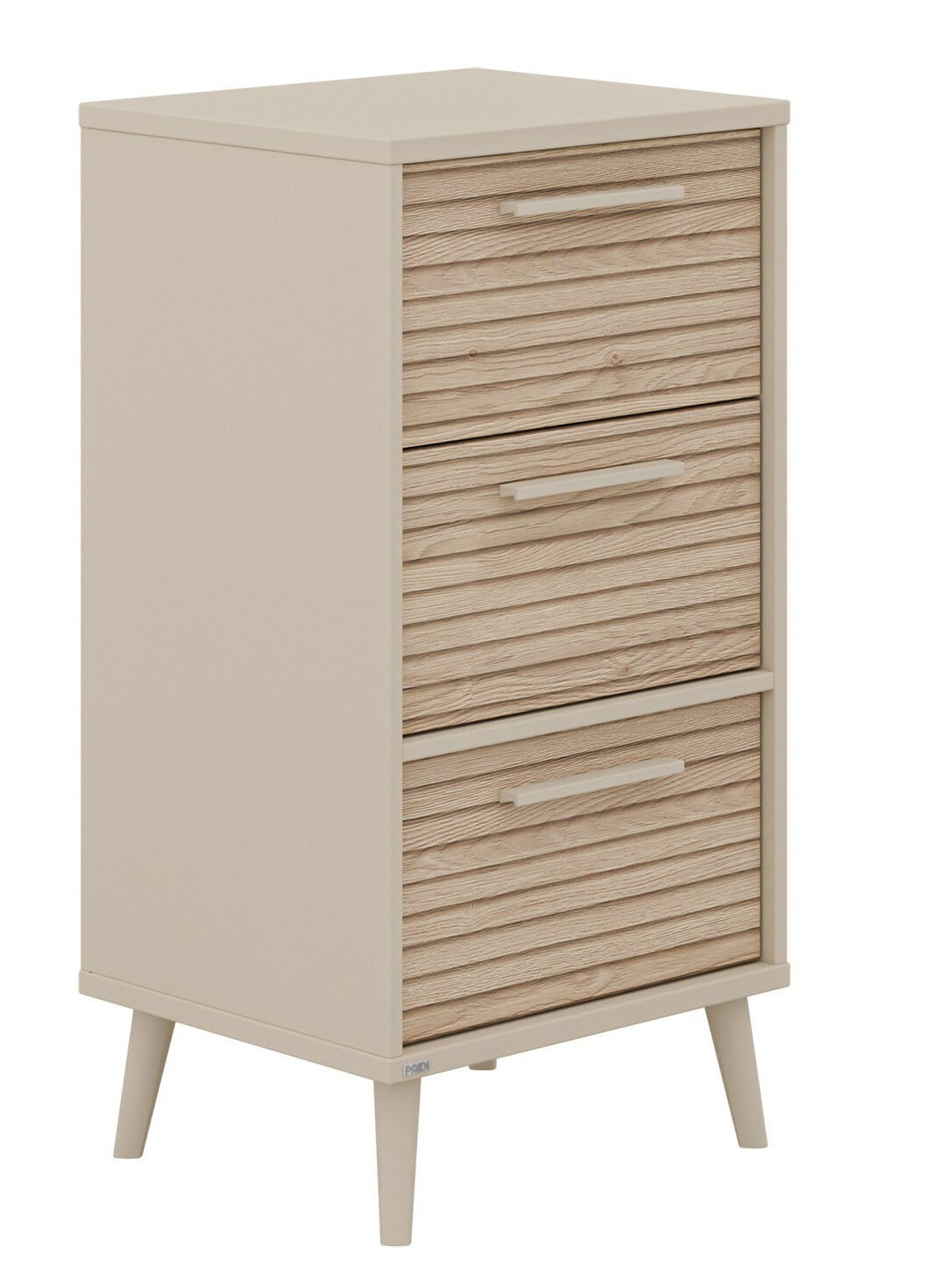Paidi Kommode EEFJE Beige Kommode mit drei Schubladen aus Holz, schräg von vorne fotografiert