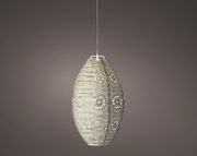 Hängende Solar Laterne mit filigranem Muster, seitliche Perspektive