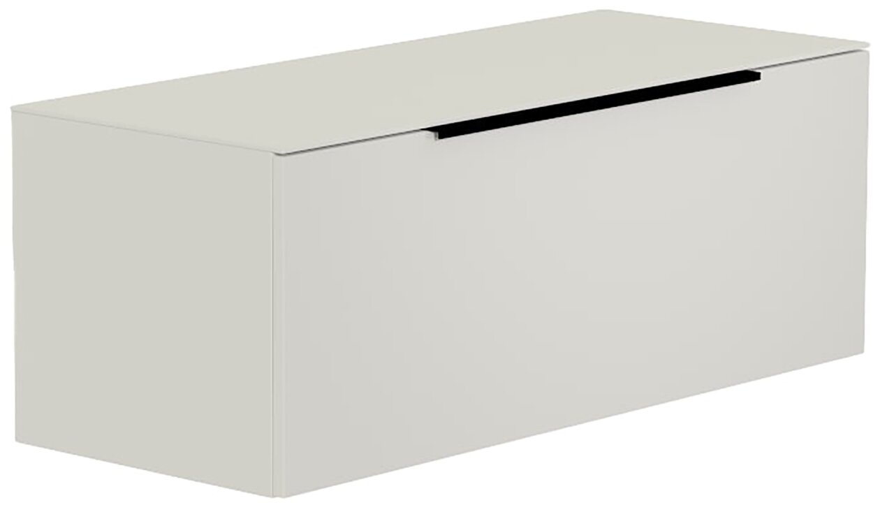 Moderano Hänge-Lowboard BORMIO Hänge-Lowboard in hellem Grau aus seitlicher Perspektive