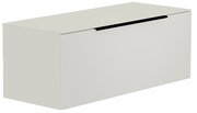 Hänge-Lowboard in hellem Grau aus seitlicher Perspektive