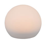 Runde Solar-Außenleuchte MELO in Kugelform, seitliche Perspektive