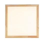 LED-Deckenleuchte Hina mit Holzrahmen, quadratische Form, Ansicht von unten