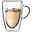 Doppelwandtasse Duo 400ml mit Henkel, gefüllt mit Tee und Blüten, seitliche Ansicht