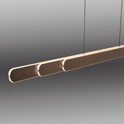 Moderne Pendelleuchte ADRIANA ROUND in dunklem Holzdesign, seitliche Perspektive