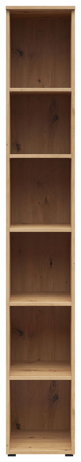 Holzregal mit fünf offenen Fächern, frontale Ansicht
