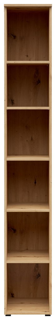 Holzregal mit fünf offenen Fächern, frontale Ansicht