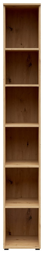Holzregal mit fünf offenen Fächern, frontale Ansicht