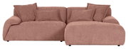 Beige Ecksofa mit weichen Kissen, Vorderansicht