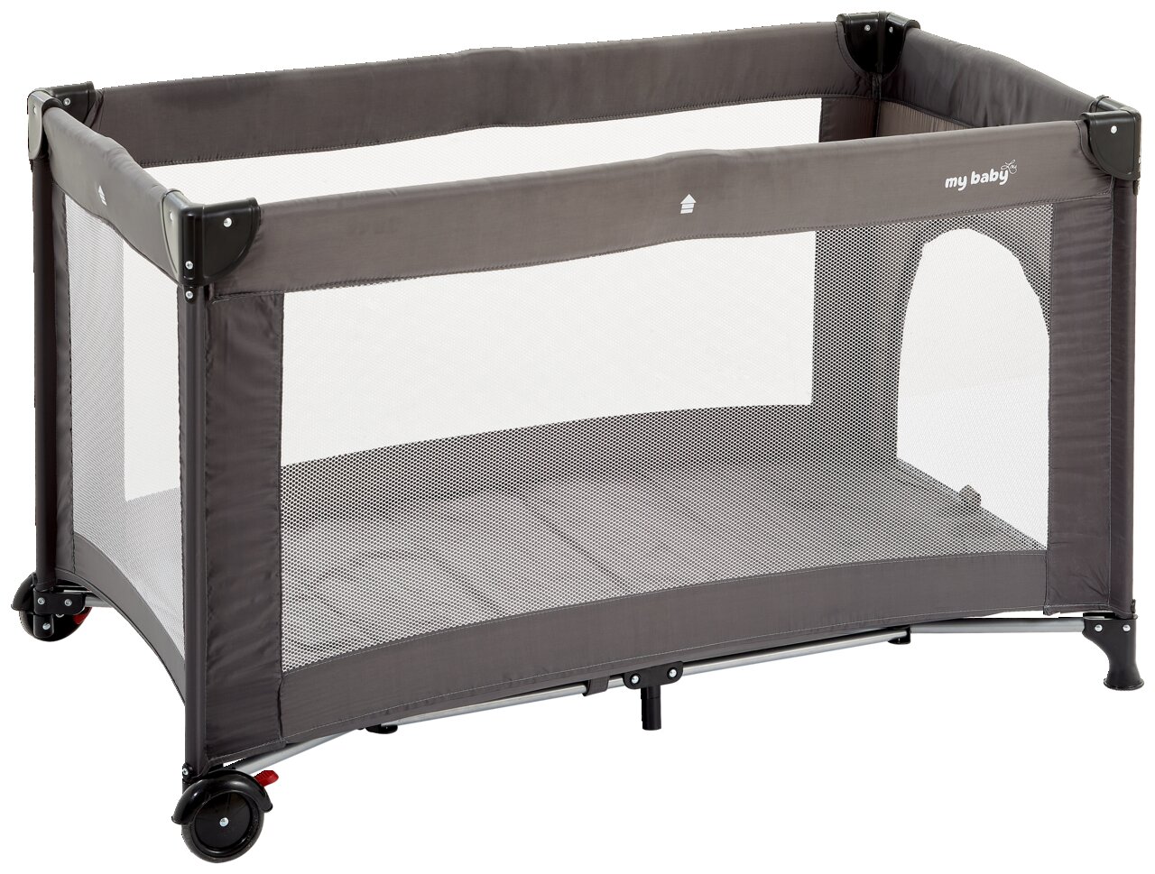 MyBaby Reisebett Reisebett in seitlicher Perspektive mit Netzseiten und Rollen