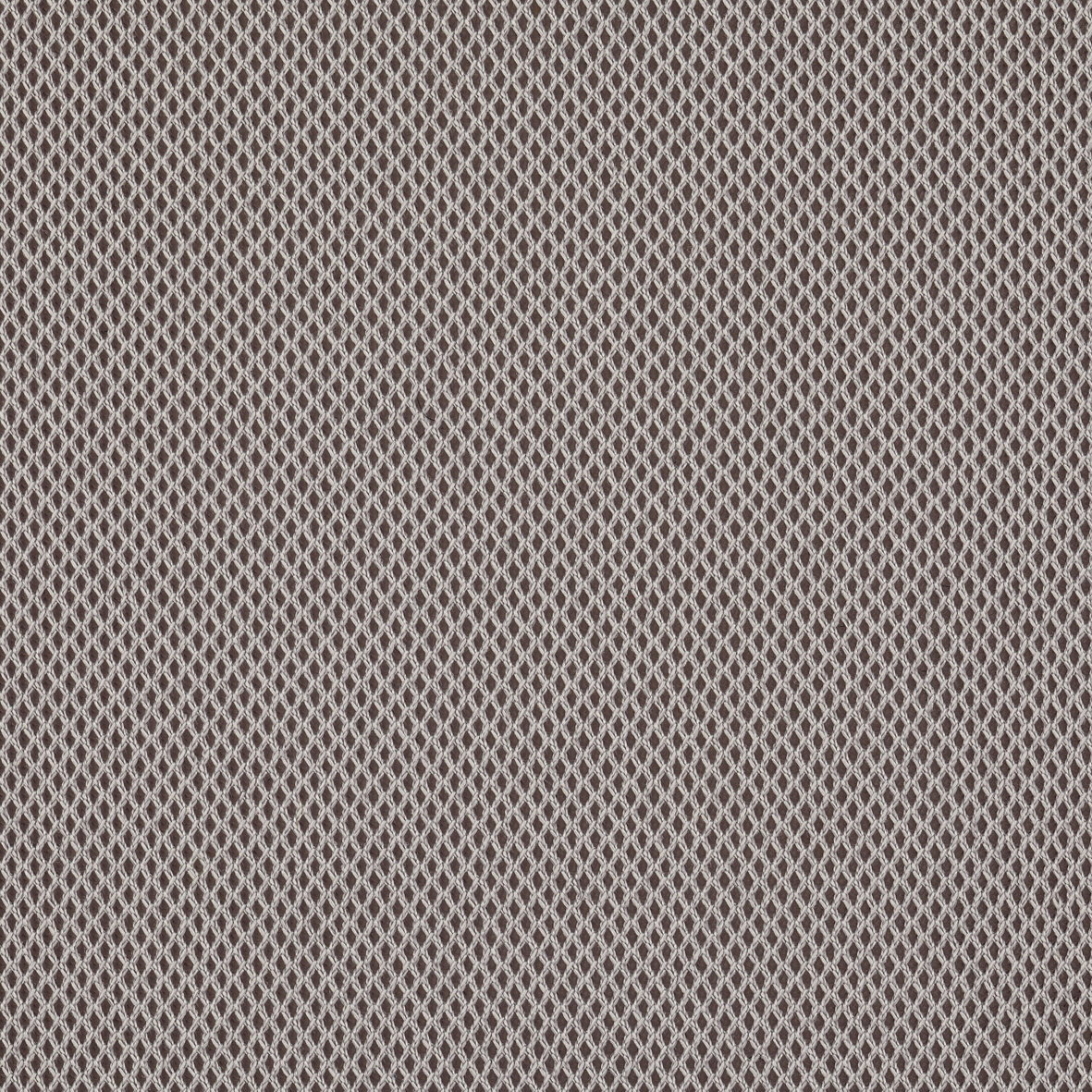 Nahaufnahme eines grauen, rautenförmigen Stoffmusters, von oben betrachtet.