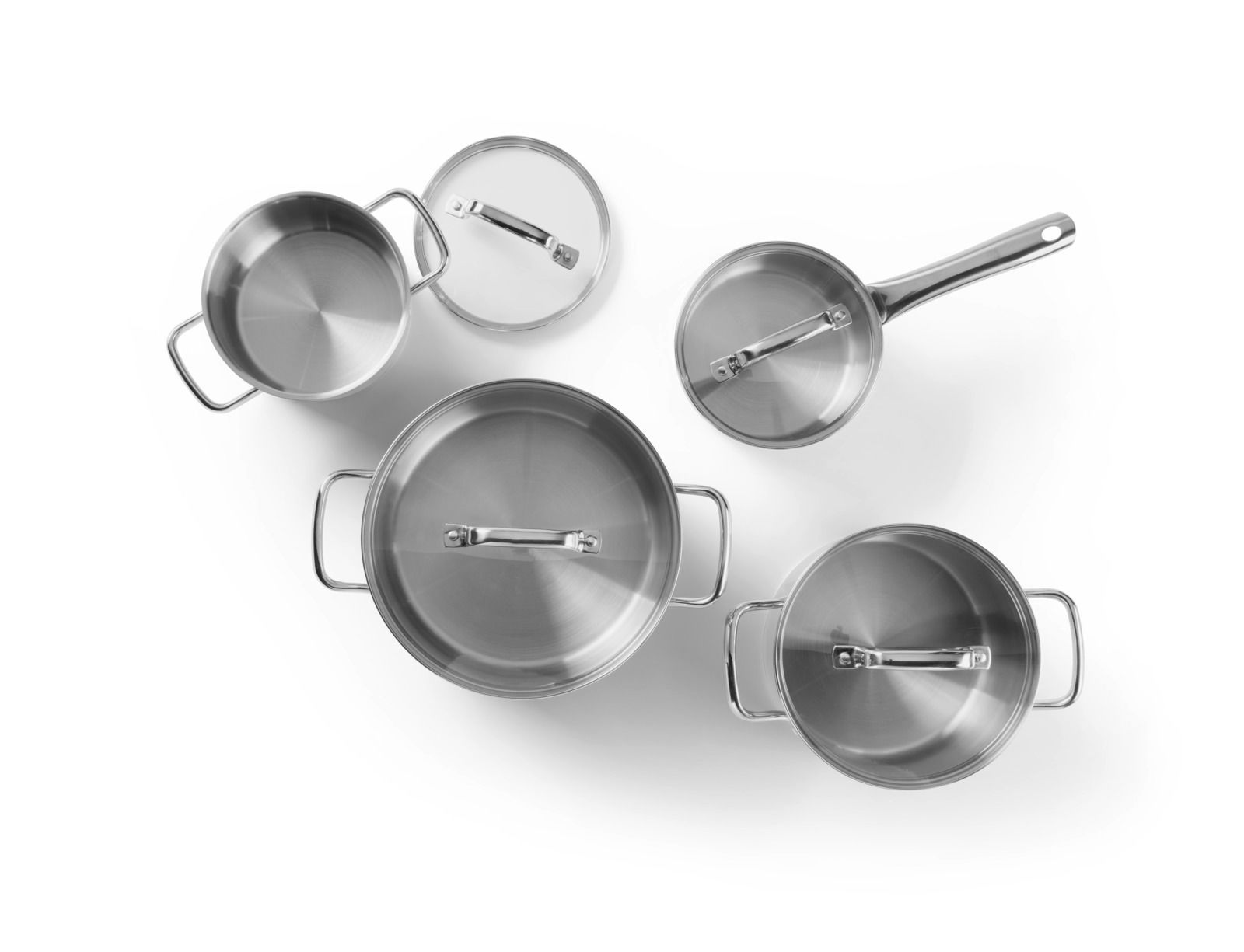 Kochtopfset 4-tlg. aus Edelstahl, Draufsicht