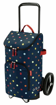 Citycruiser Tasche mit buntem Punktmuster, seitliche Perspektive
