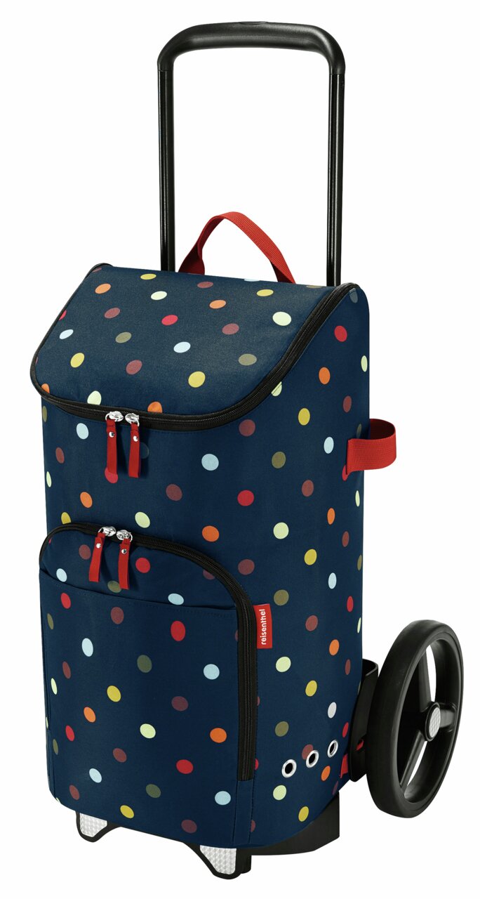 Citycruiser Tasche mit buntem Punktmuster, seitliche Perspektive