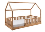 Holz-Hausaufsatz für Bodenbett, seitliche Perspektive