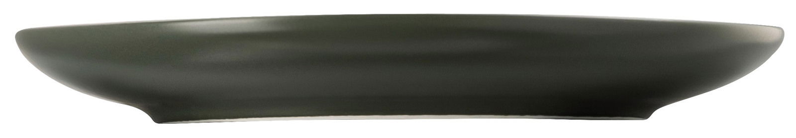 Seitenansicht einer dunkelgrünen Espresso-Untertasse