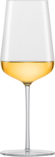 Chardonnayglas mit goldenem Wein, seitliche Ansicht