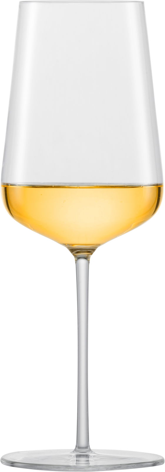 Chardonnayglas mit goldenem Wein, seitliche Ansicht