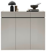 Moderner XL-Schuhschrank in minimalistischem Design, frontal abgebildet, mit dekorativen Elementen auf der Oberseite.