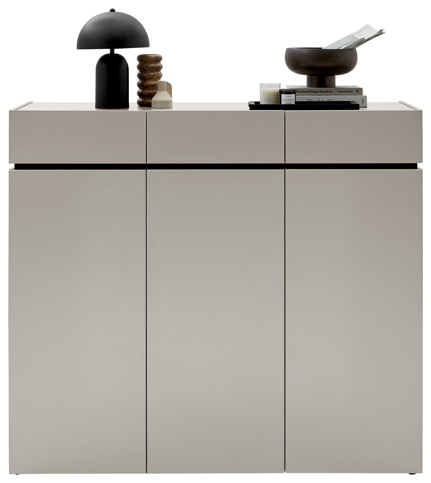 Moderner XL-Schuhschrank in minimalistischem Design, frontal abgebildet, mit dekorativen Elementen auf der Oberseite.