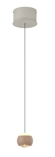 Moderne Pendelleuchte in minimalistischem Design, seitliche Perspektive