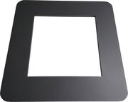 Schwarze quadratische Rahmenstruktur aus der Vogelperspektive, verwendet für Lounge Rückenlehne.