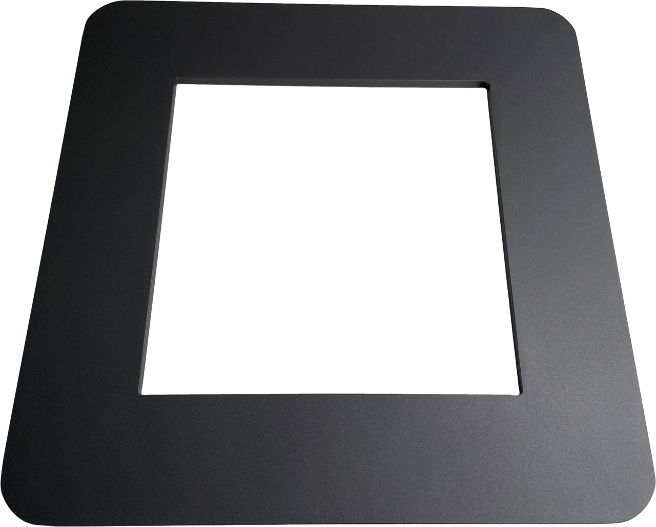 Schwarze quadratische Rahmenstruktur aus der Vogelperspektive, verwendet für Lounge Rückenlehne.