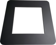 Schwarze quadratische Rahmenstruktur aus der Vogelperspektive, verwendet für Lounge Rückenlehne.