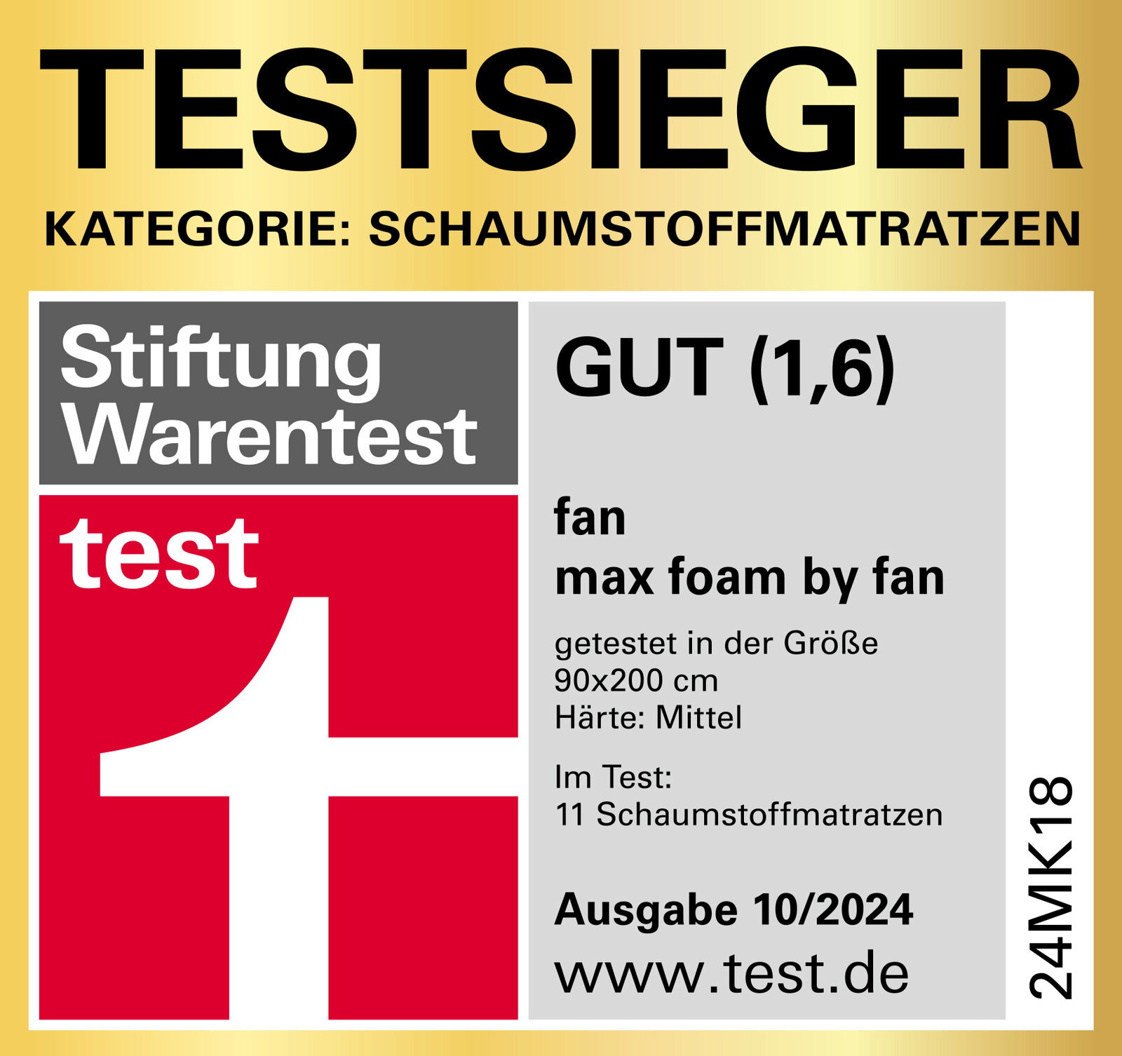 Zurbrüggen Komfortschaummatratze MAX FOAM BY FAN