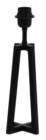 Schwarzer Lampenfuß in moderner, geometrischer Form, frontal abgebildet.