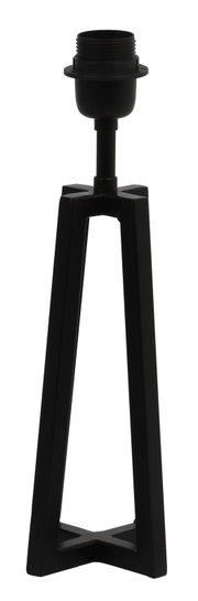 Schwarzer Lampenfuß in moderner, geometrischer Form, frontal abgebildet.