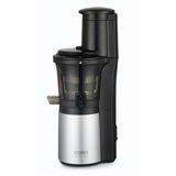 Schwarzer und silberner Slow Juicer von Caso Design, seitliche Perspektive